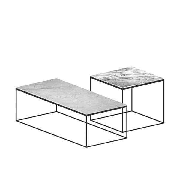 Coffee table with white Carrara marble top Zeus