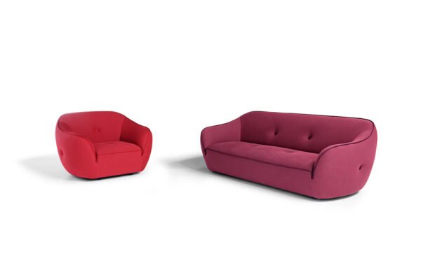 Bepop sofa in red and fuschia