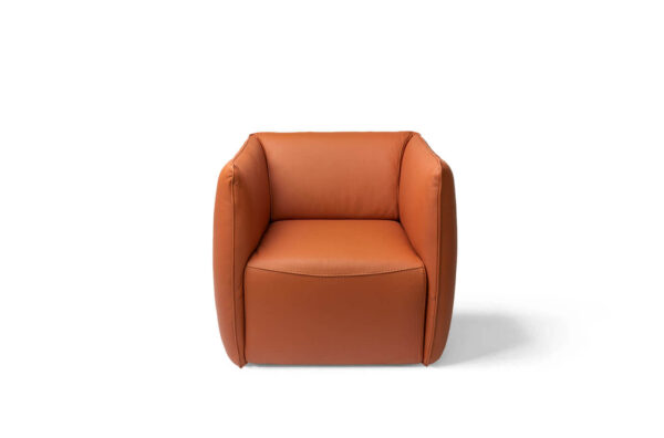 Ludo leather swivel armchair