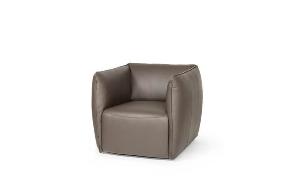Ludo leather swivel armchair