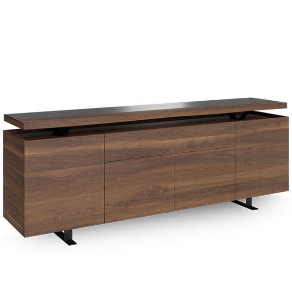 Wooden sideboard with steel base
