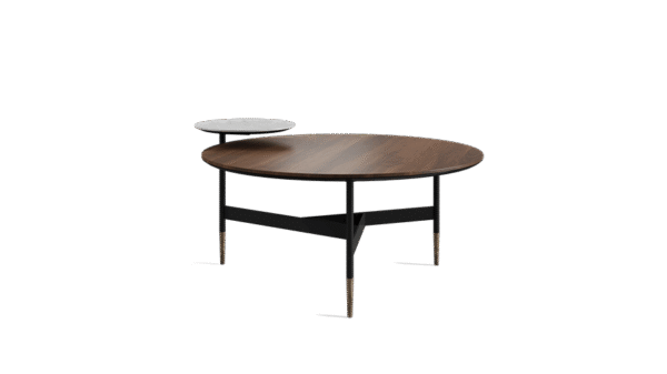 the combo coffee table, with a steel body. Available in various surface materials.