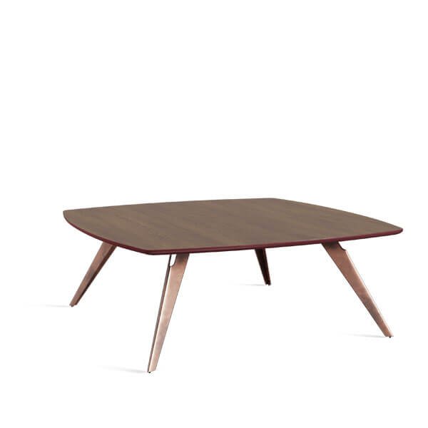 the morso coffee table with steel legs. Available in various surface materials.