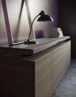 Wooden sideboard with steel base