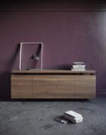 Wooden sideboard with steel base