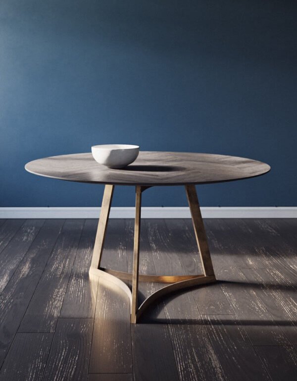 nouveau round table metal base