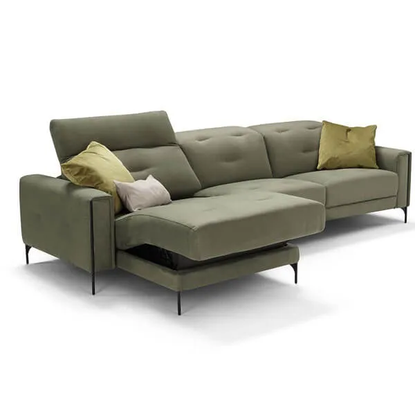 arnold corner sofa in fabric and in green