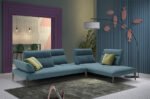 caveoso blue sofa in fabric in living room