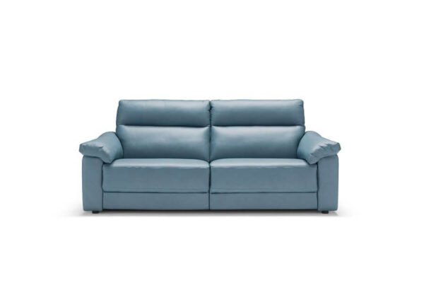 odette sofa in blue in leather