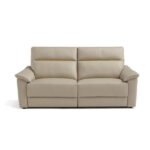 odette sofa in light beige in leather
