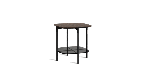 coffee table in the shape of a pebble, and its variation. with tinted glass at the bottom and a variety of surfaces