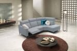 this sofa with backrests guarantees superior back comfort that is amplified by the relaxation mechanisms (optional) for the back and footboard.