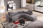 the sauvanne sofa in heather grey in a living room