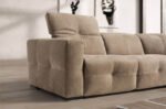 close up of the sauvanne sofa in beige fabric