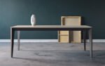 slice is a simple table with a steel body and wooden details.