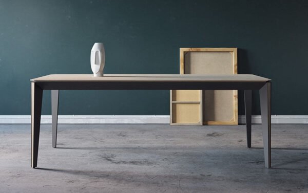 slice is a simple table with a steel body and wooden details.