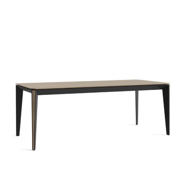 slice is a simple table with a steel body and wooden details.